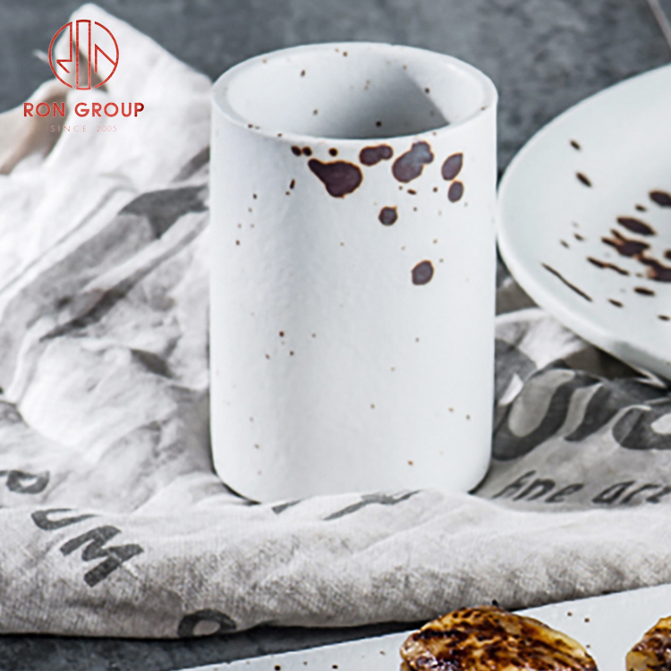 Nordic Speckled Ceramic Coffee Cup | Handcrafted Stoneware Tumbler for Cafés & Restaurants