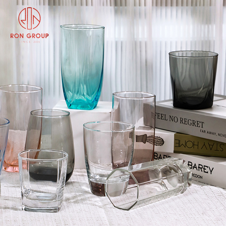 Colorful Gradient Straight Glass Cups | Premium Drinkware for Hotels & Catering