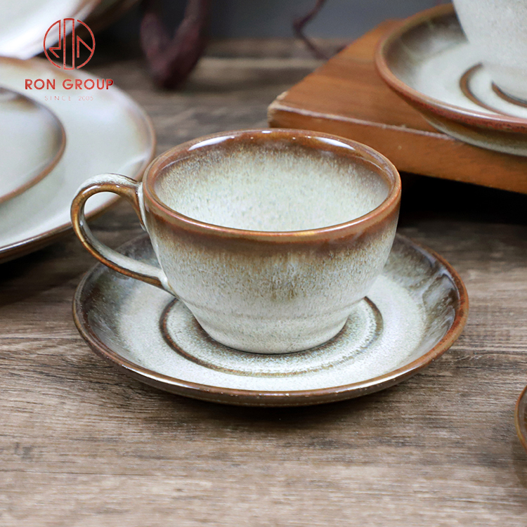 Commercial Reactive Glaze Porcelain Coffee Cup Set