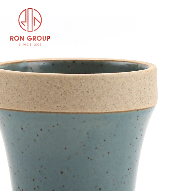 Japanese Terracotta Ceramic Cup | Handleless Tea & Coffee Pottery Drinkware for Restaurants
