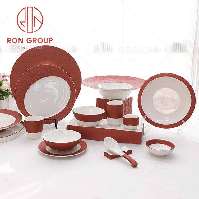 Wholesale cheap price wedding banquet tableware luxury rose gold oval salad plate ceramic bowl