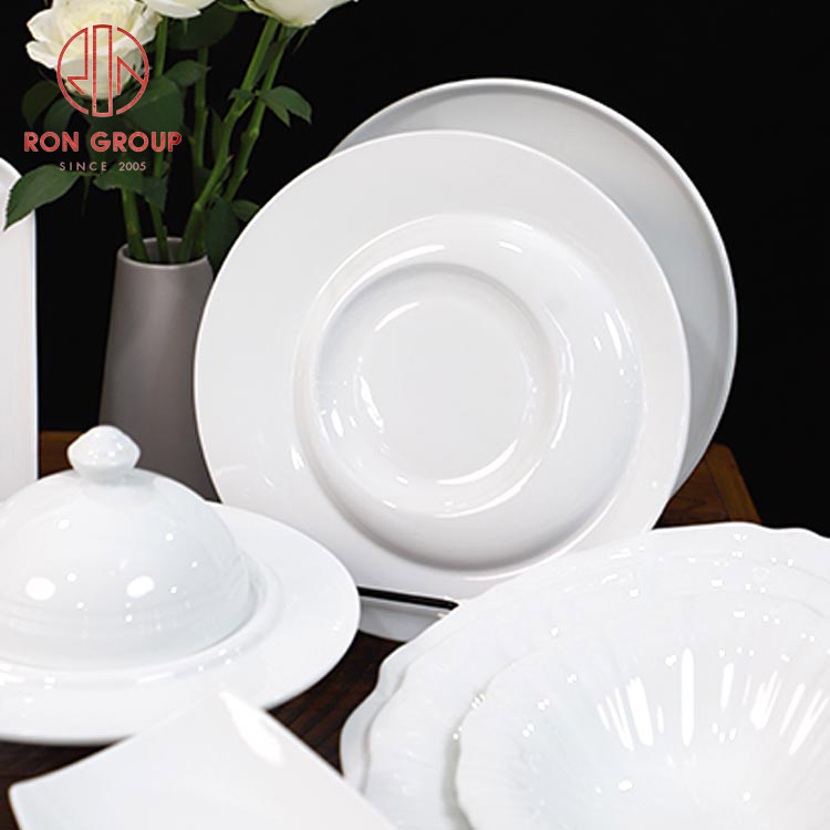 Premium White Bone China Dinnerware Set for Hotels & Restaurants – Plates, Bowls & Tableware