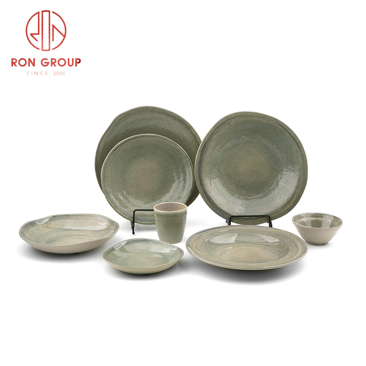 Japanese Minimalist Handmade Green Stoneware Cup