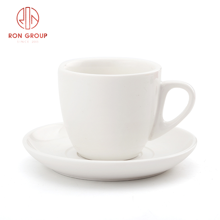 Wholesale Hot Sale Custom Color Ceramic Coffee Cup & Saucer Set | Reusable Café and Restaurant Drinkware