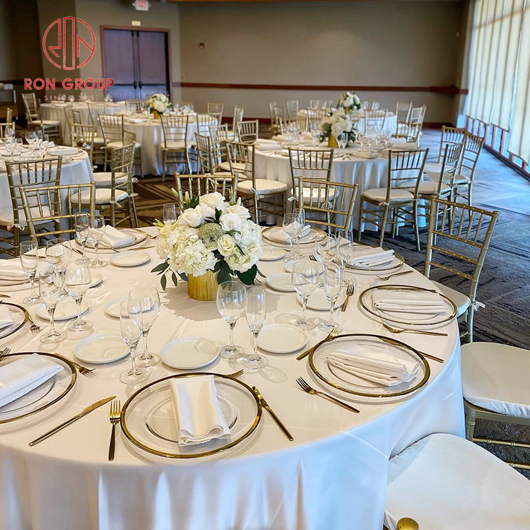 Luxury Gold Rim Glass Charger Plate & Matching Stainless Steel Cutlery Set