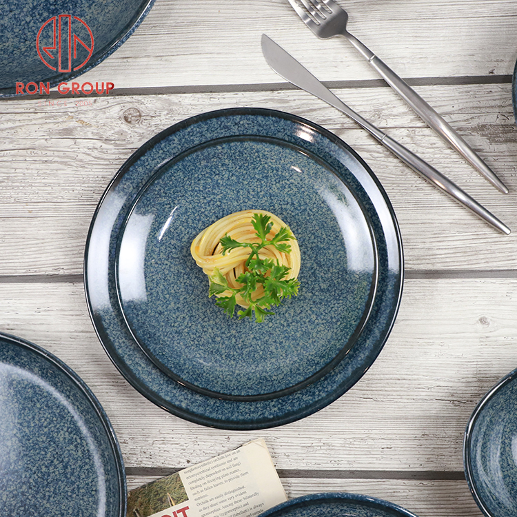 Commercial Deep Sea Blue Round Melamine Plate