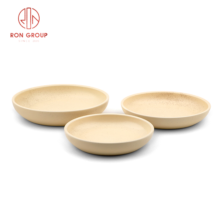 Cream Beige Porcelain Dinnerware Set with Vintage Glaze for Restaurants and Cafés