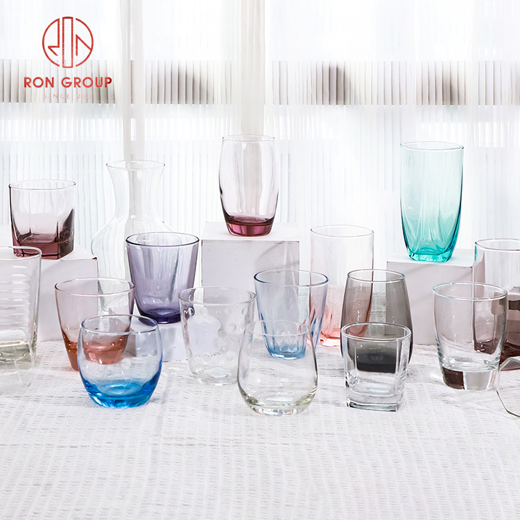 Colorful Gradient Straight Glass Cups | Premium Drinkware for Hotels & Catering