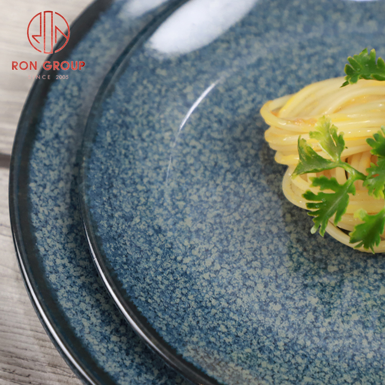 Commercial Deep Sea Blue Round Melamine Plate