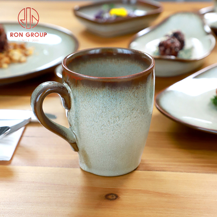 Commercial Reactive Glaze Porcelain Coffee Cup Set