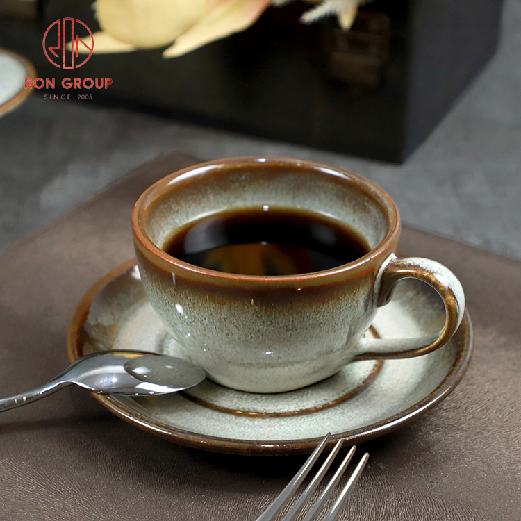 Commercial Reactive Glaze Porcelain Coffee Cup Set