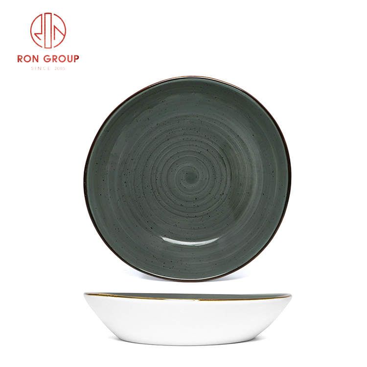 Pink & Teal Reactive Glaze Porcelain Dinnerware Set for Hotels and Restaurants