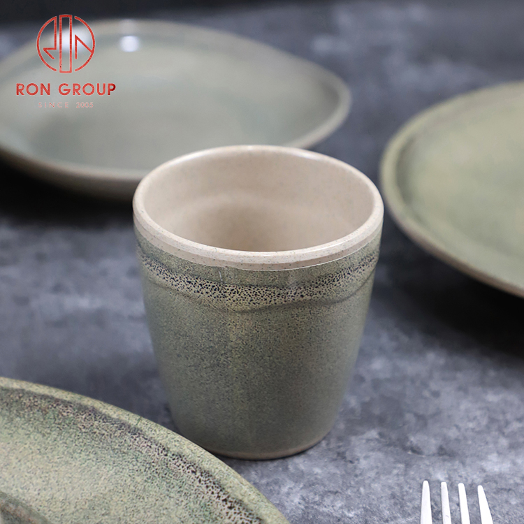 Japanese Minimalist Handmade Green Stoneware Cup