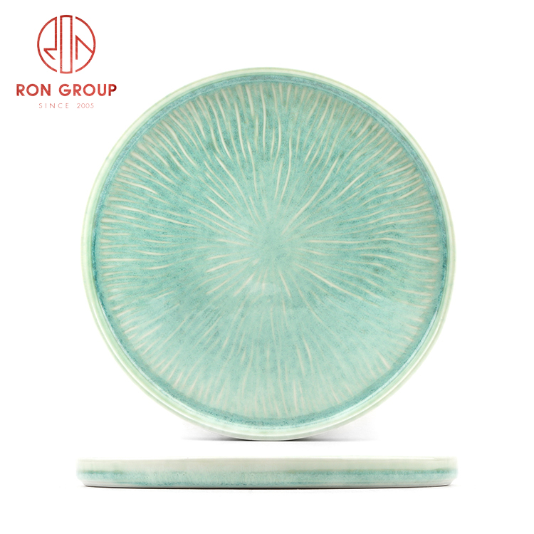 Artisan Green Reactive Glaze Ceramic Dinnerware Set for Hotels & Restaurants