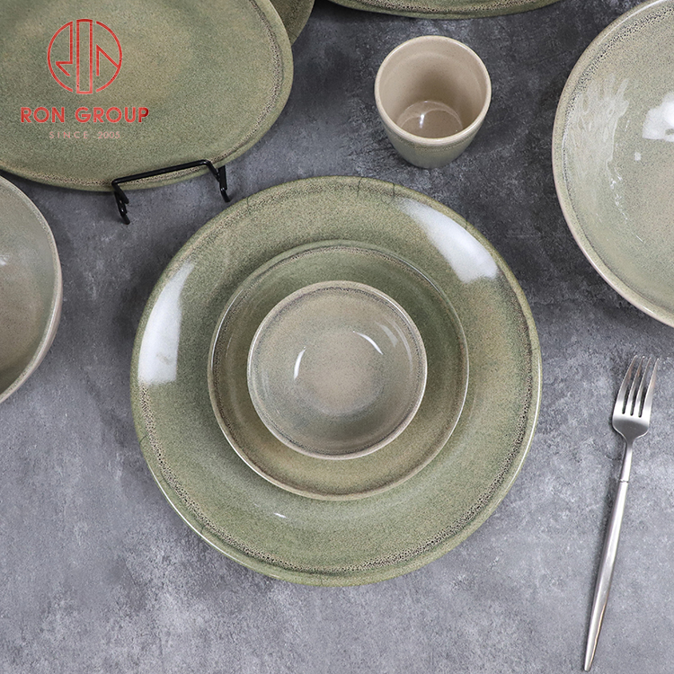 Asian Zen Green Matte Ceramic Tableware Set